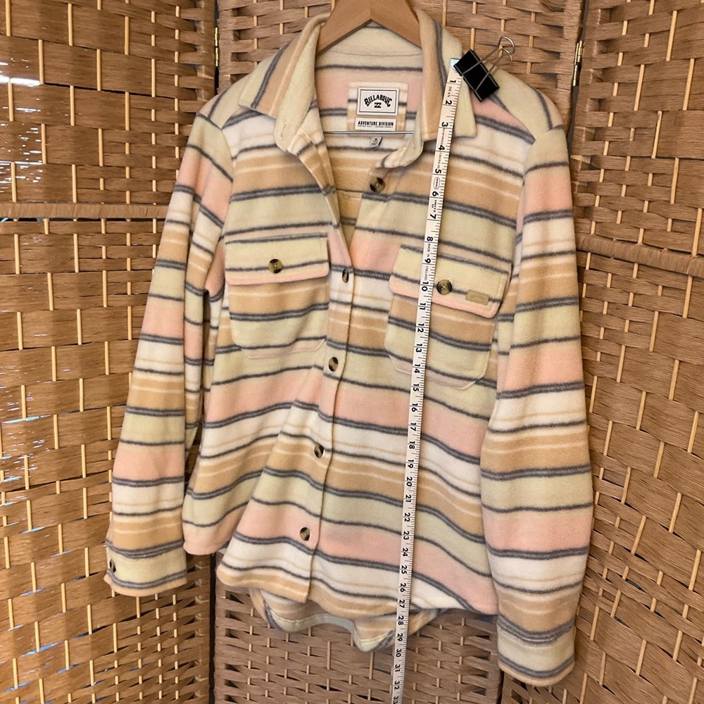 NWOT Billabong Stripped Fleece Flannel - Picture 12 of 14